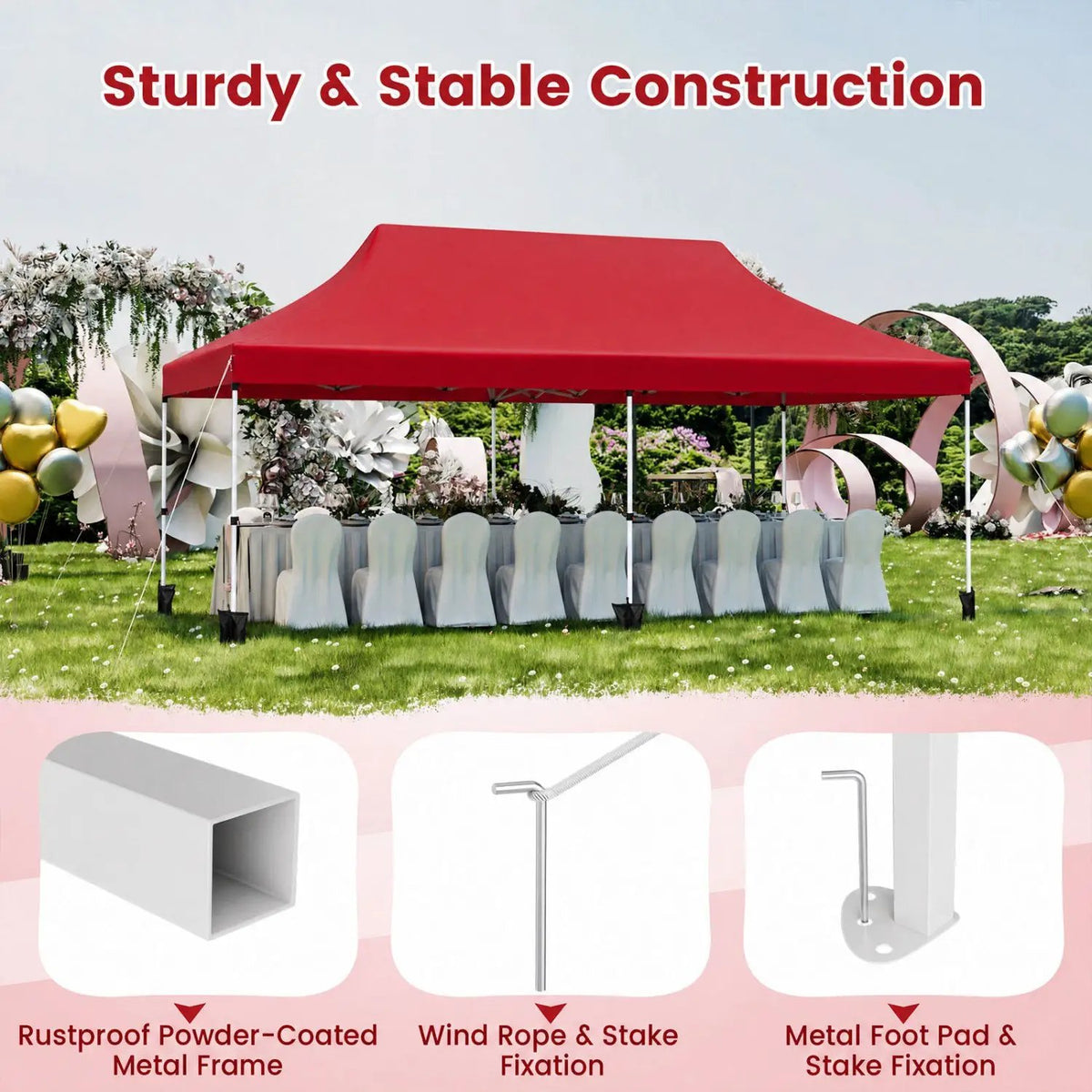 Pop Up Canopy Tent 10x20 FT with Carry Bag by DirectDeals