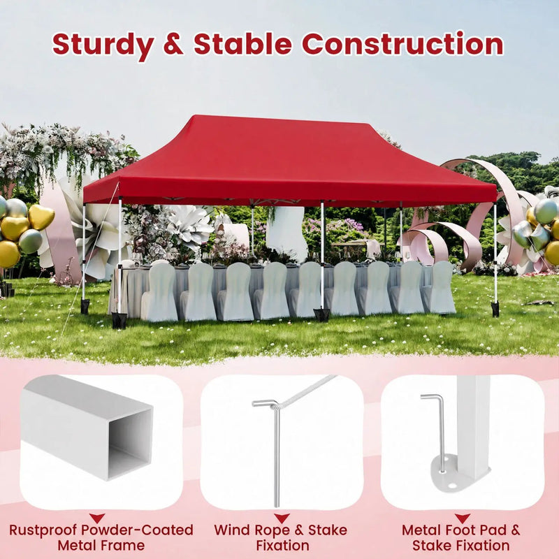 Pop Up Canopy Tent 10x20 FT with Carry Bag by DirectDeals
