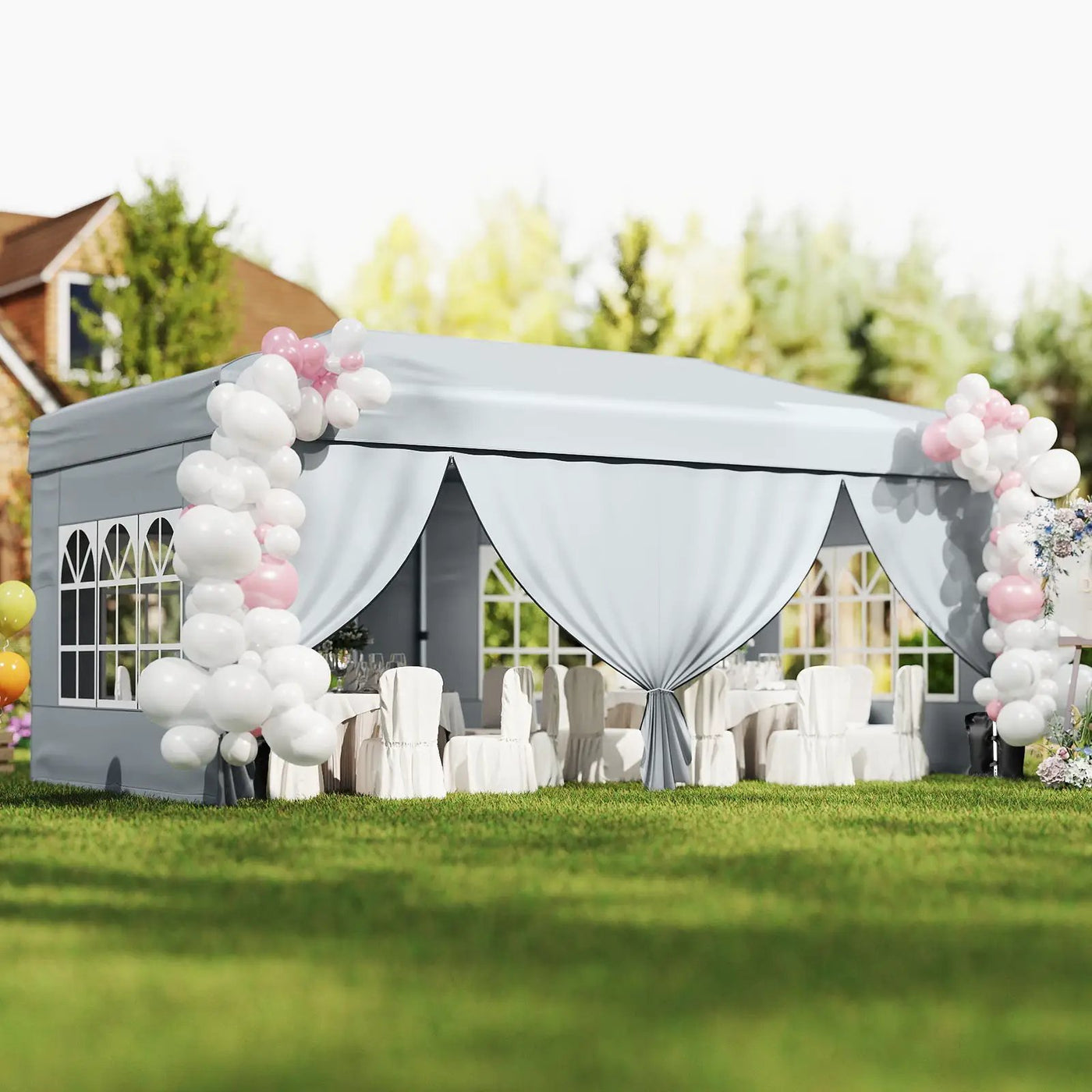 10 X 20 Feet Pop up Canopy Tent Instant Setup with 6 Sidewalls by DirectDeals