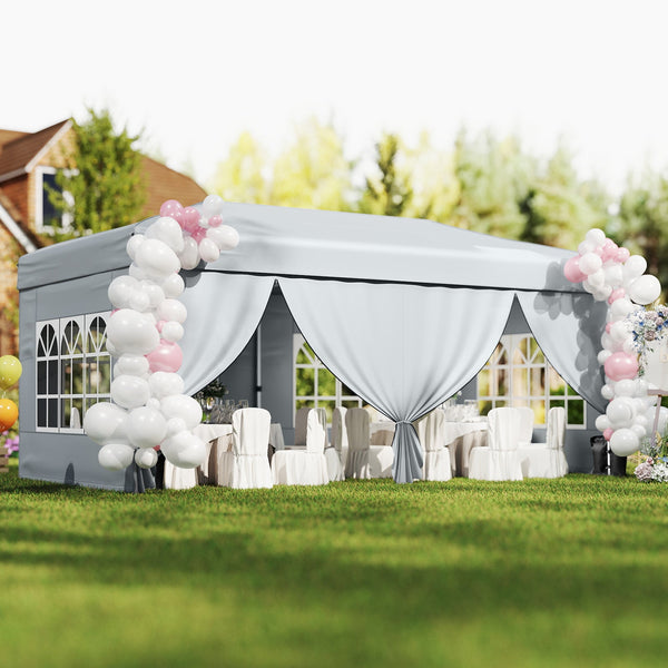 10 X 20 Feet Pop up Canopy Tent Instant Setup with 6 Sidewalls, photo 2 of 24