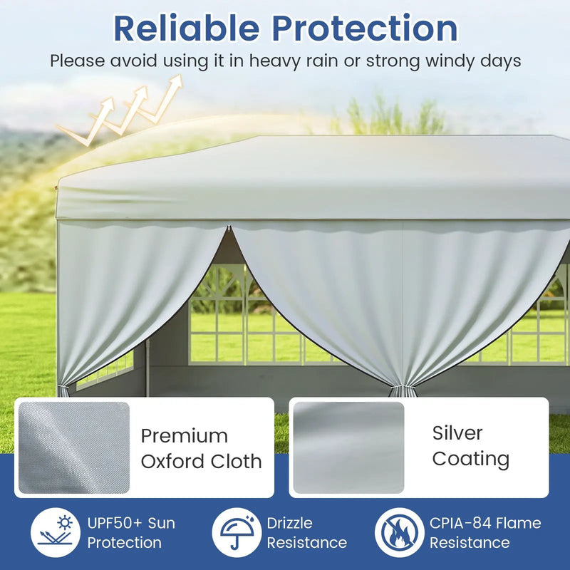 10 X 20 Feet Pop up Canopy Tent Instant Setup with 6 Sidewalls by DirectDeals