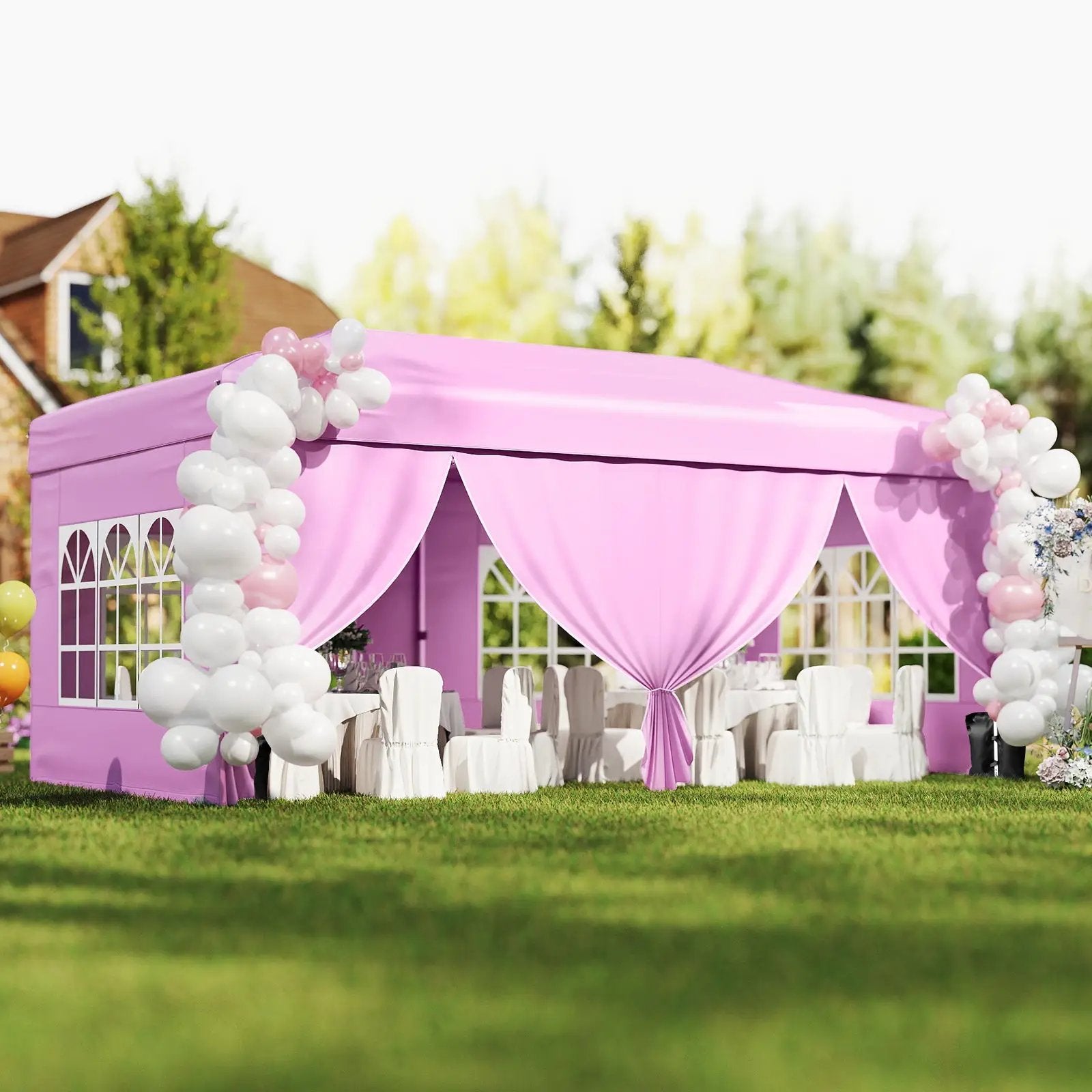 10 X 20 Feet Pop up Canopy Tent Instant Setup with 6 Sidewalls by DirectDeals