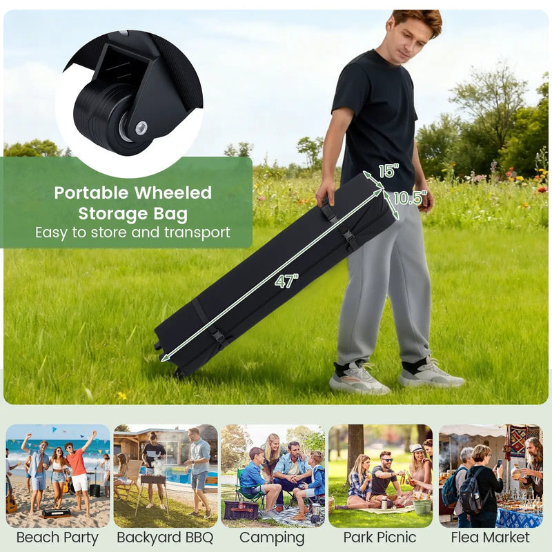 10 X 20 Feet Pop up Canopy Tent Instant Setup with 6 Sidewalls by DirectDeals