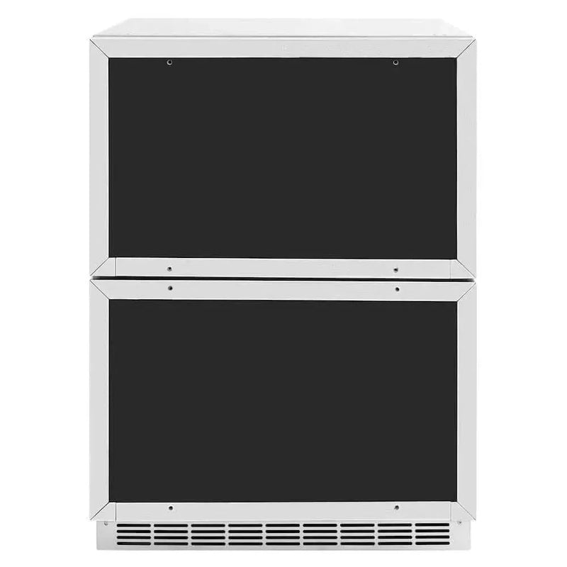 ZLINE 24" Touchstone 168 Can Outdoor-Rated Dual Refrigerator Drawer, Panel Ready Gold, RDSPOZ-24-G by Farmhouse Kitchen and Bath
