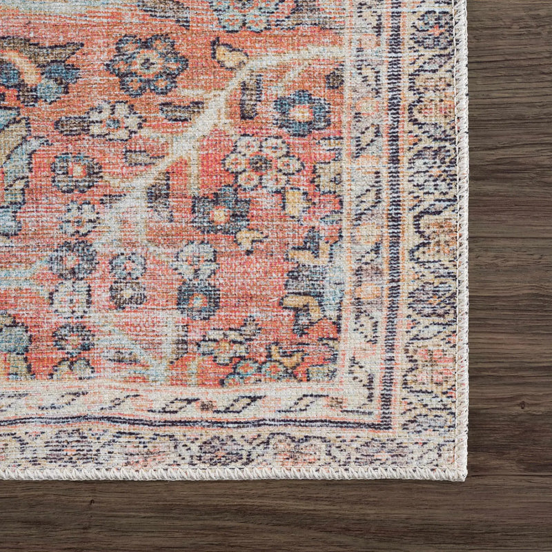 Urpi Rose & Blue Washable Area Rug - Clearance by Boutique Rugs
