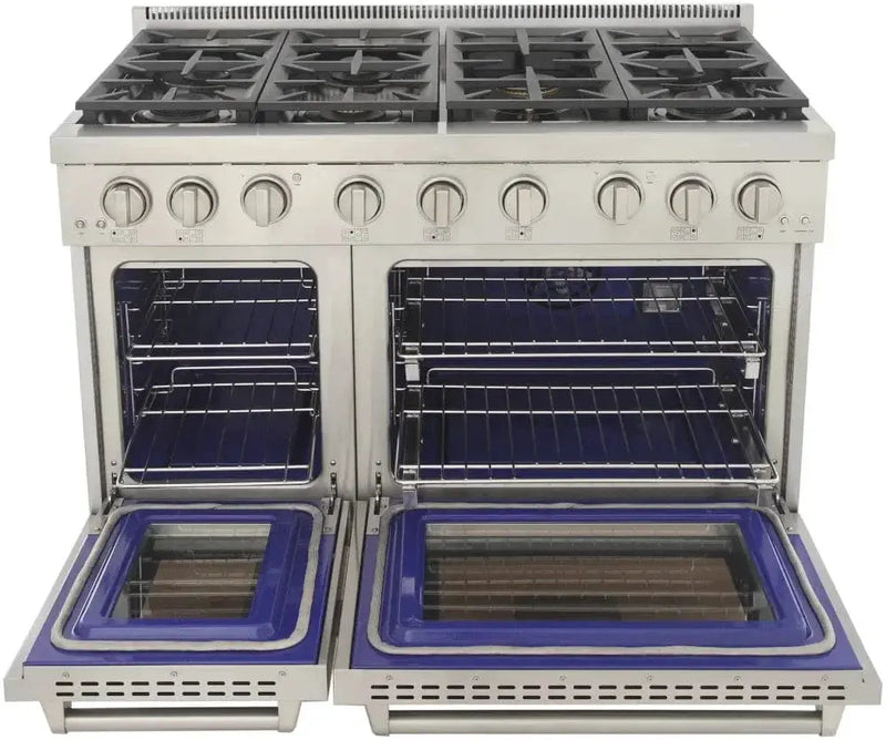 Kucht 48" Freestanding Professional Gas Range Liquid Propane KFX4800X/LP-S by Farmhouse Kitchen and Bath