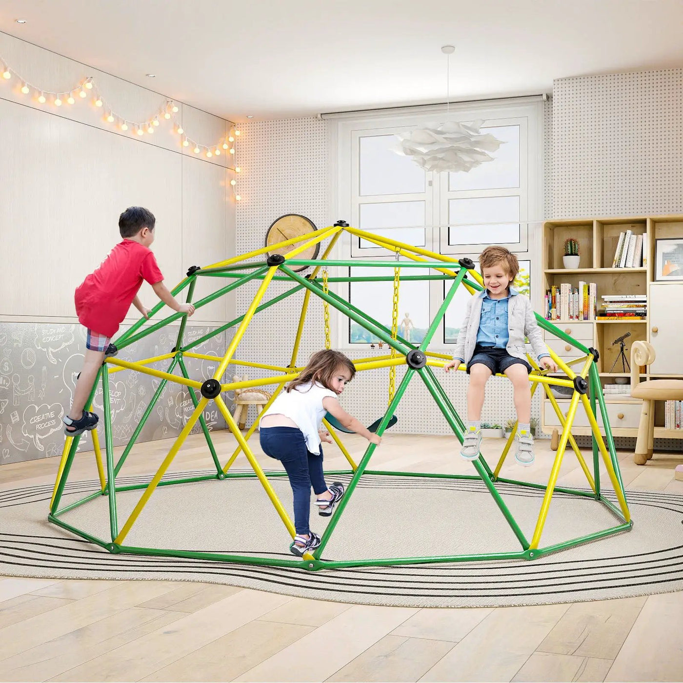10 Feet Dome Climber with Swing and 800 Lbs Load Capacity by DirectDeals
