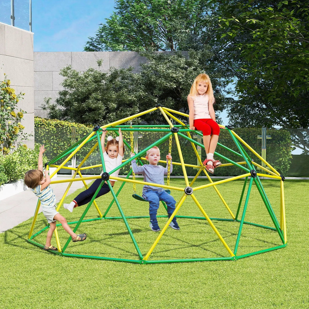 10 Feet Dome Climber with Swing and 800 Lbs Load Capacity by DirectDeals