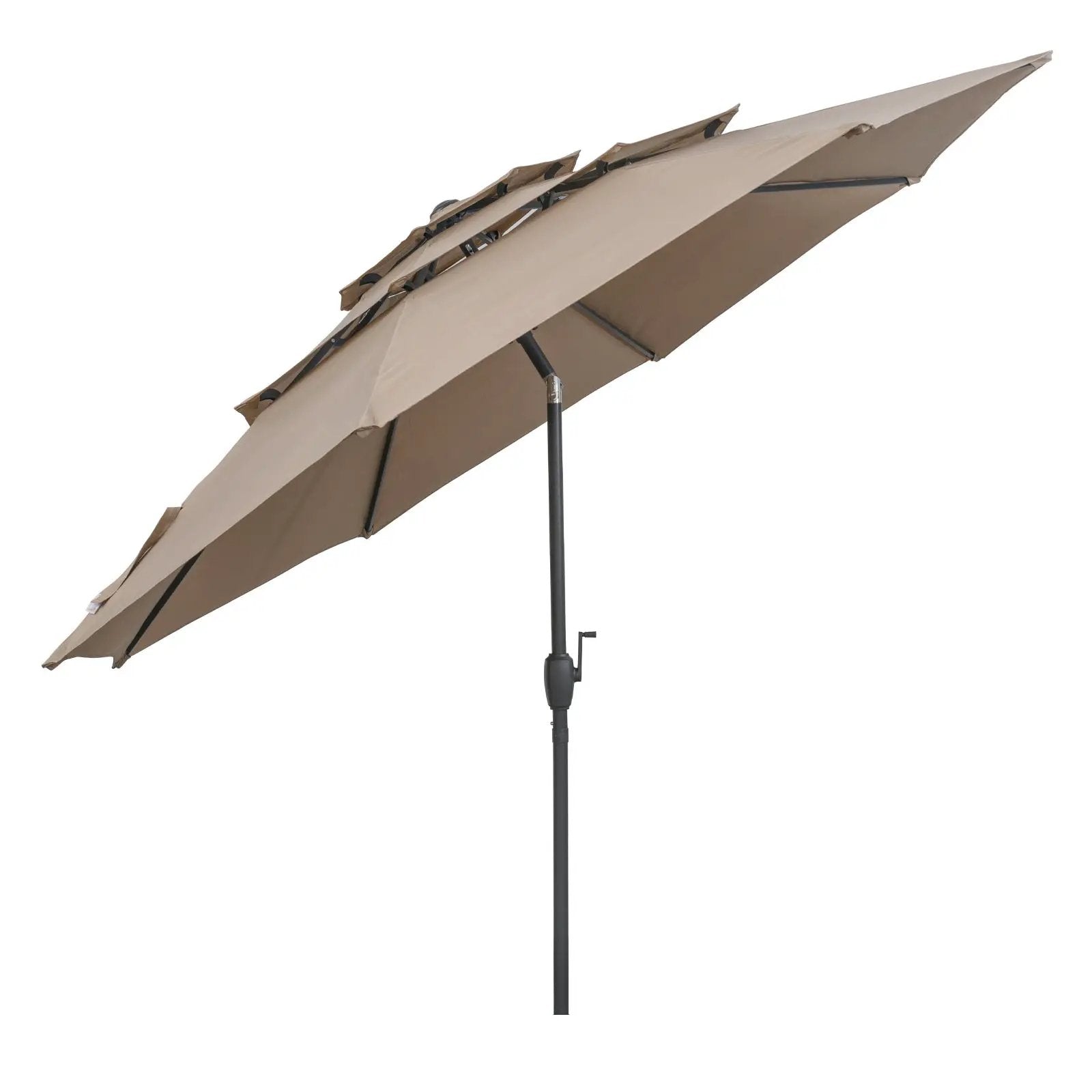 10 ft 3-tier Vented Patio Umbrella with Push Button Tilt-Brown by DirectDeals