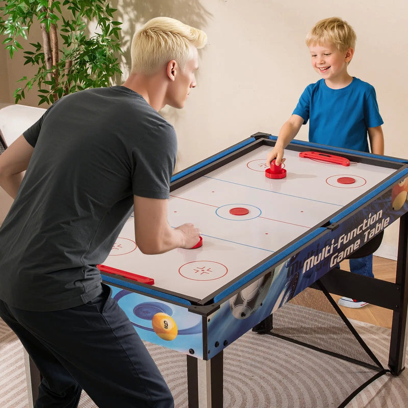 10-in-1 Combo Game Table Set with Table Tennis Basketball Soccer-Blue by DirectDeals