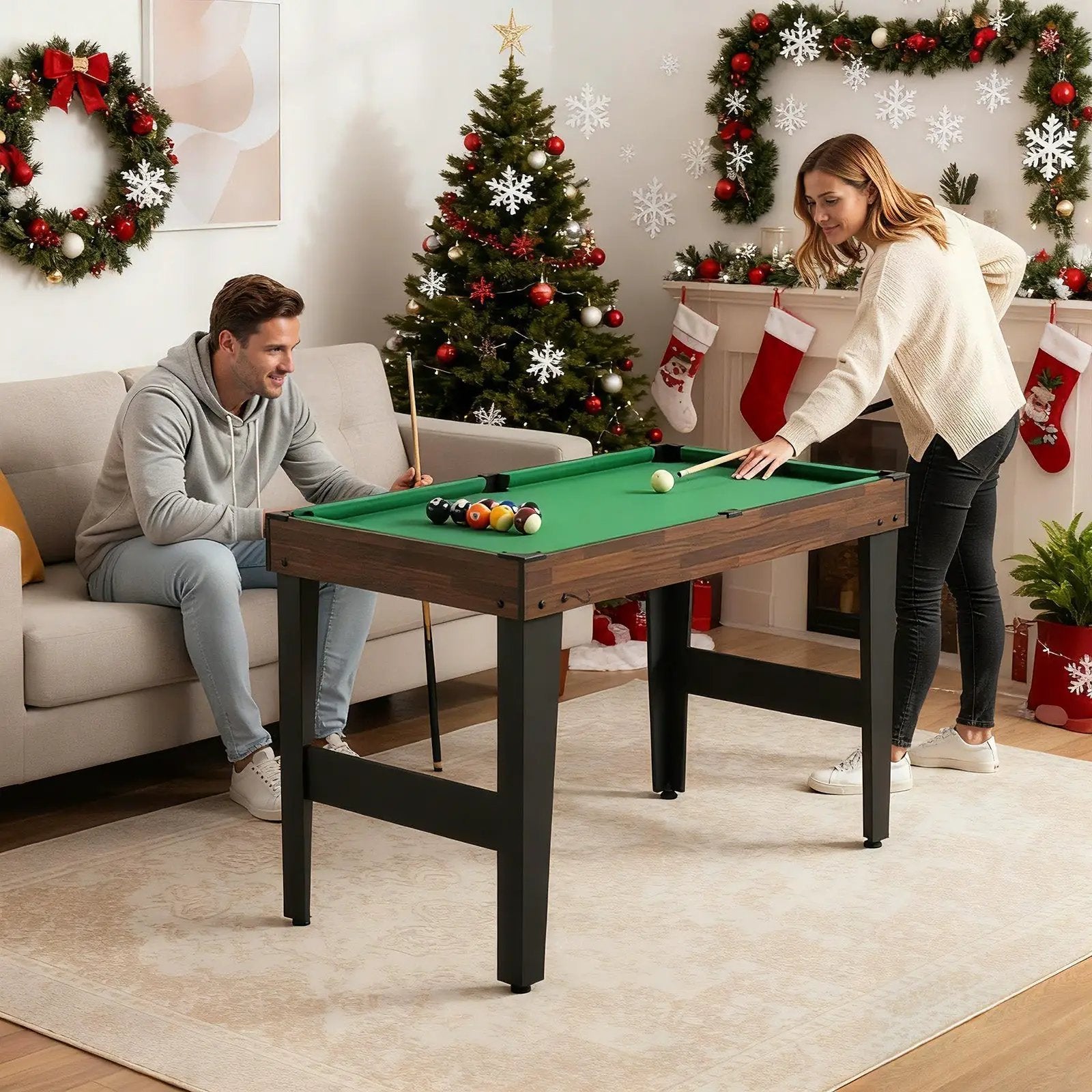 10-in-1 Combo Game Table Set 50inch Multi-Game Table with Foosball-Brown by DirectDeals