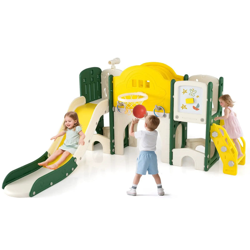 10 in 1 Toddler Slide Set Kids Slide and Climber Playset Indoor Playground by DirectDeals