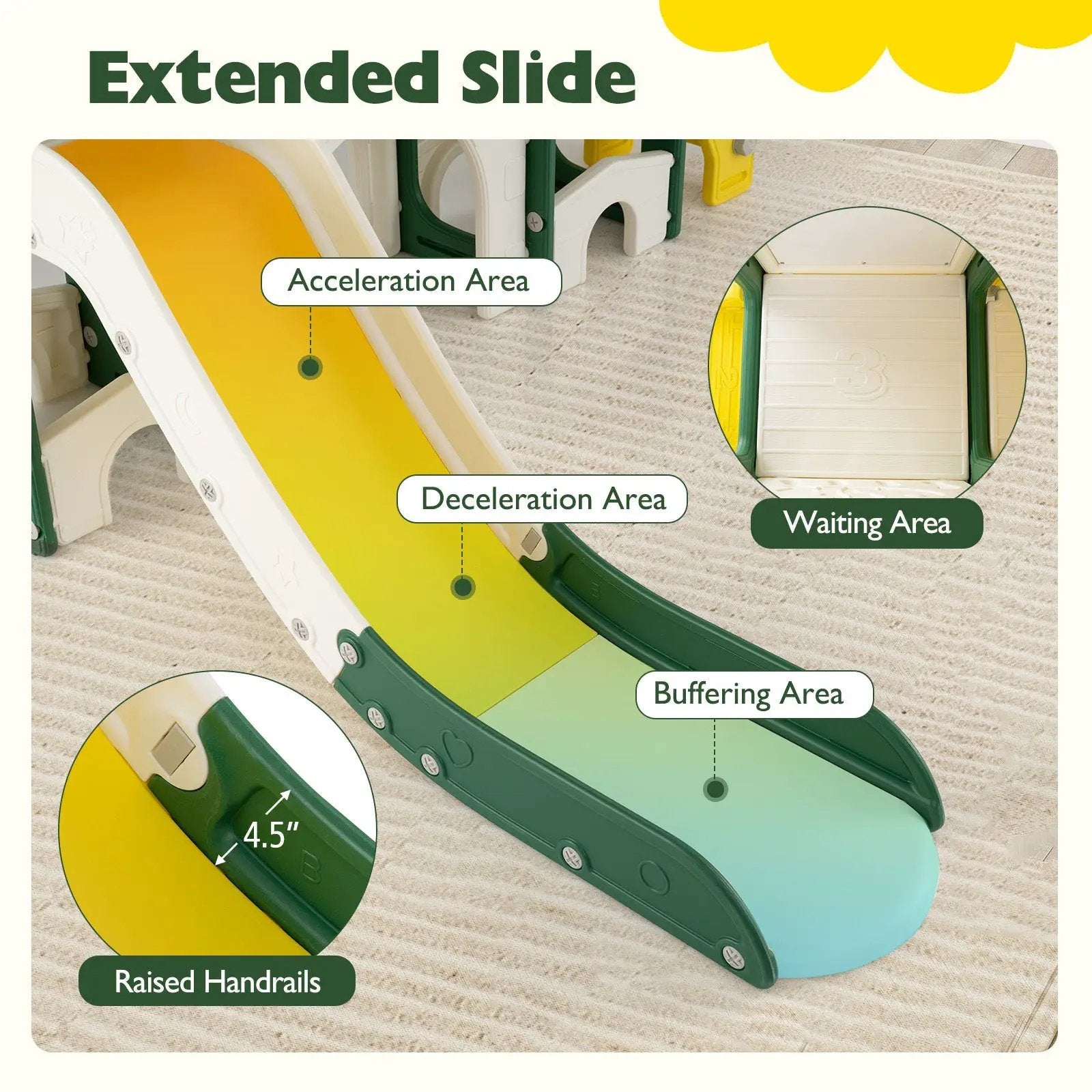 10 in 1 Toddler Slide Set Kids Slide and Climber Playset Indoor Playground by DirectDeals