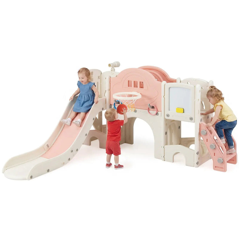 10 in 1 Toddler Slide Set Kids Slide and Climber Playset Indoor Playground by DirectDeals