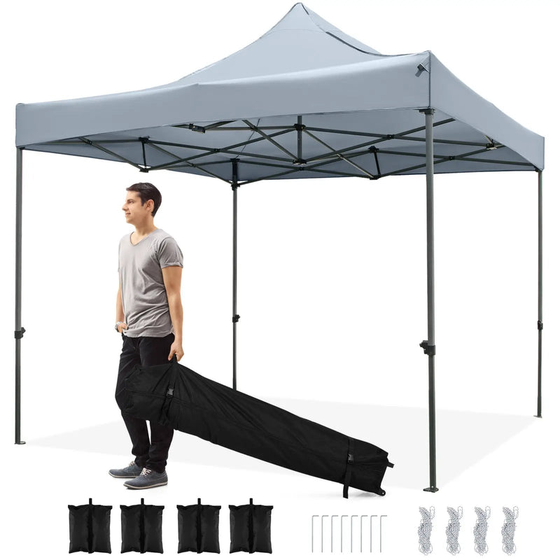 10 x 10 FT Outdoor Pop up Canopy Tent Easy Setup Gazebo Shelter with Wheeled Bag by DirectDeals
