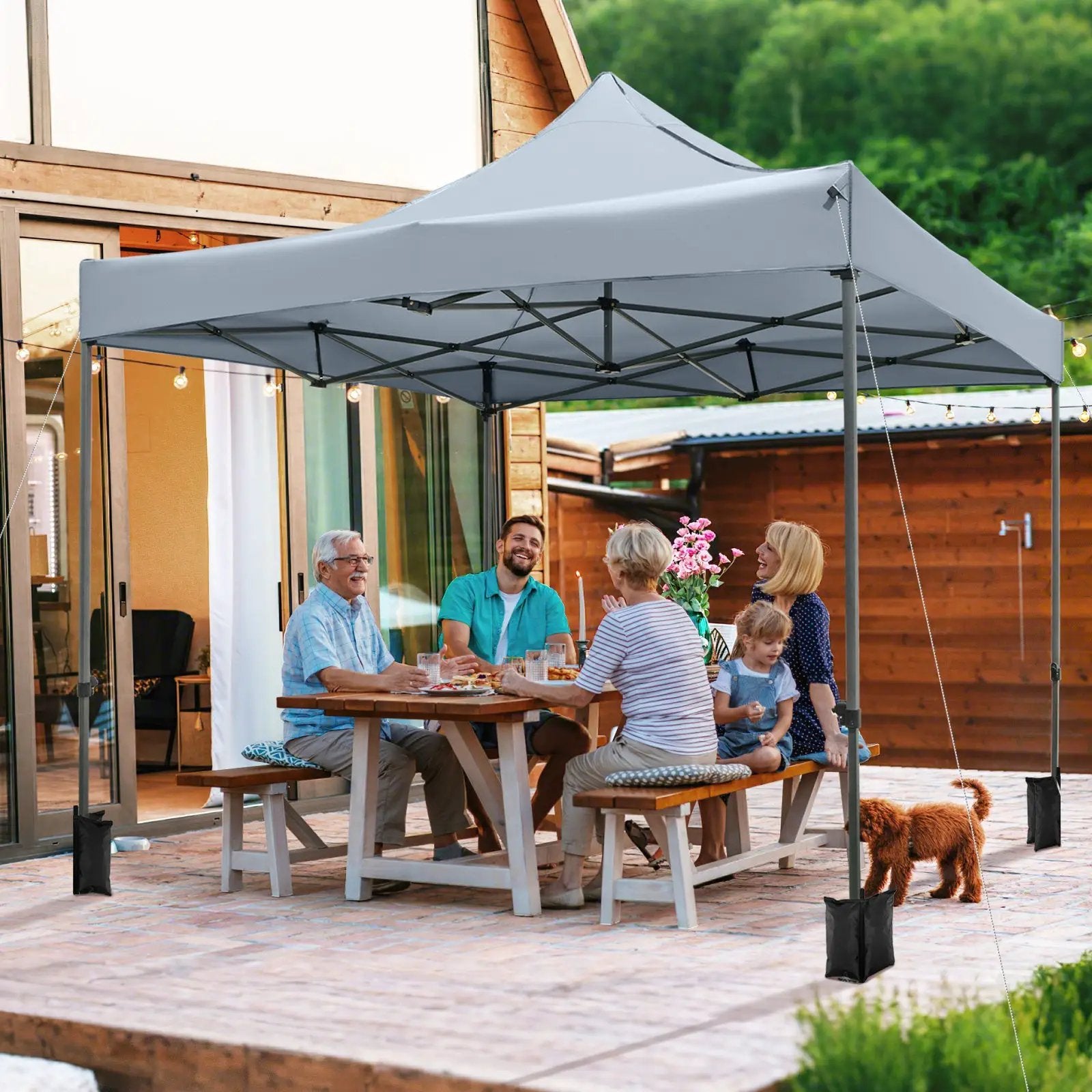 10 x 10 FT Outdoor Pop up Canopy Tent Easy Setup Gazebo Shelter with Wheeled Bag by DirectDeals