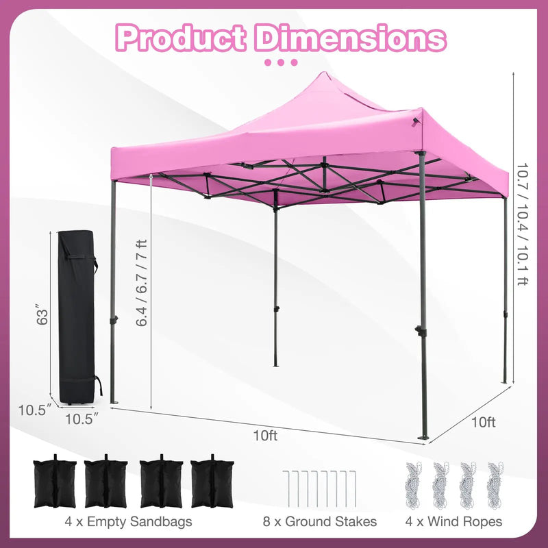 10 x 10 FT Outdoor Pop up Canopy Tent Easy Setup Gazebo Shelter with Wheeled Bag by DirectDeals