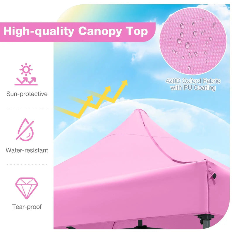 10 x 10 FT Outdoor Pop up Canopy Tent Easy Setup Gazebo Shelter with Wheeled Bag by DirectDeals