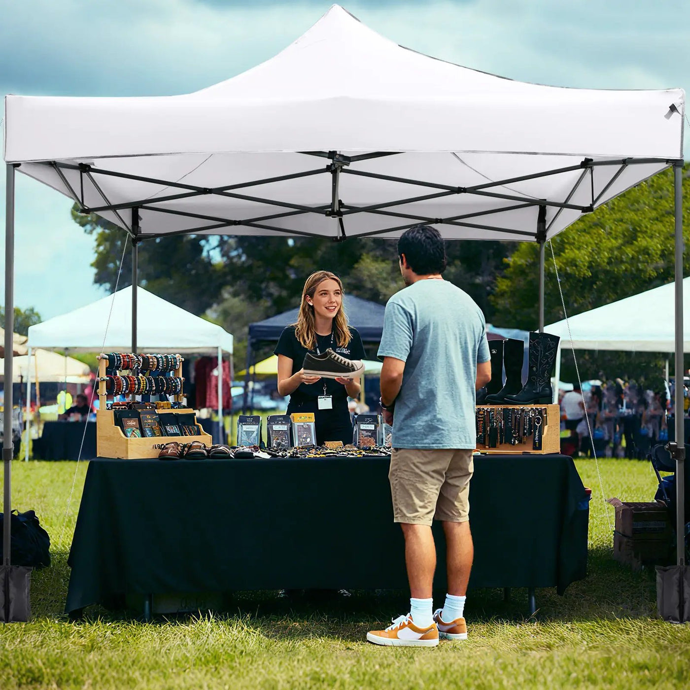 10 x 10 FT Outdoor Pop up Canopy Tent Easy Setup Gazebo Shelter with Wheeled Bag by DirectDeals