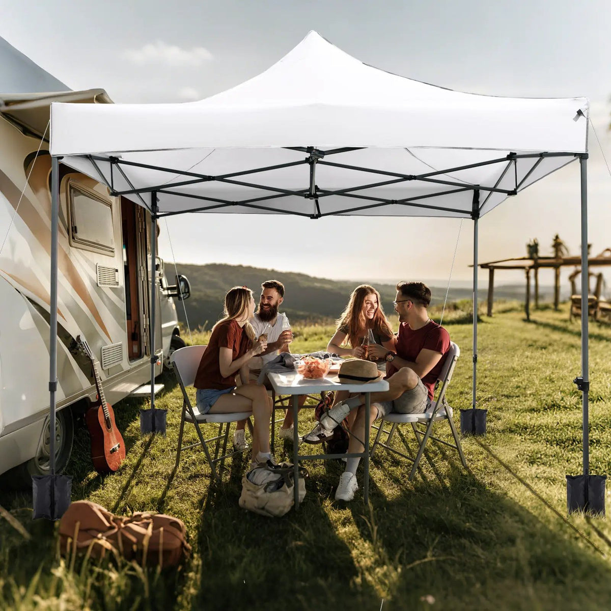 10 x 10 FT Outdoor Pop up Canopy Tent Easy Setup Gazebo Shelter with Wheeled Bag by DirectDeals