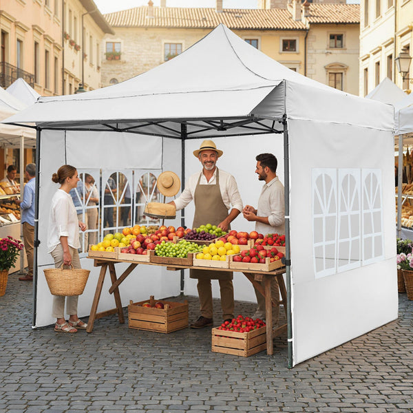 10 x 10 FT Pop up Canopy Tent with Sidewalls and Awning for Party Picnic Event, photo 2 of 24