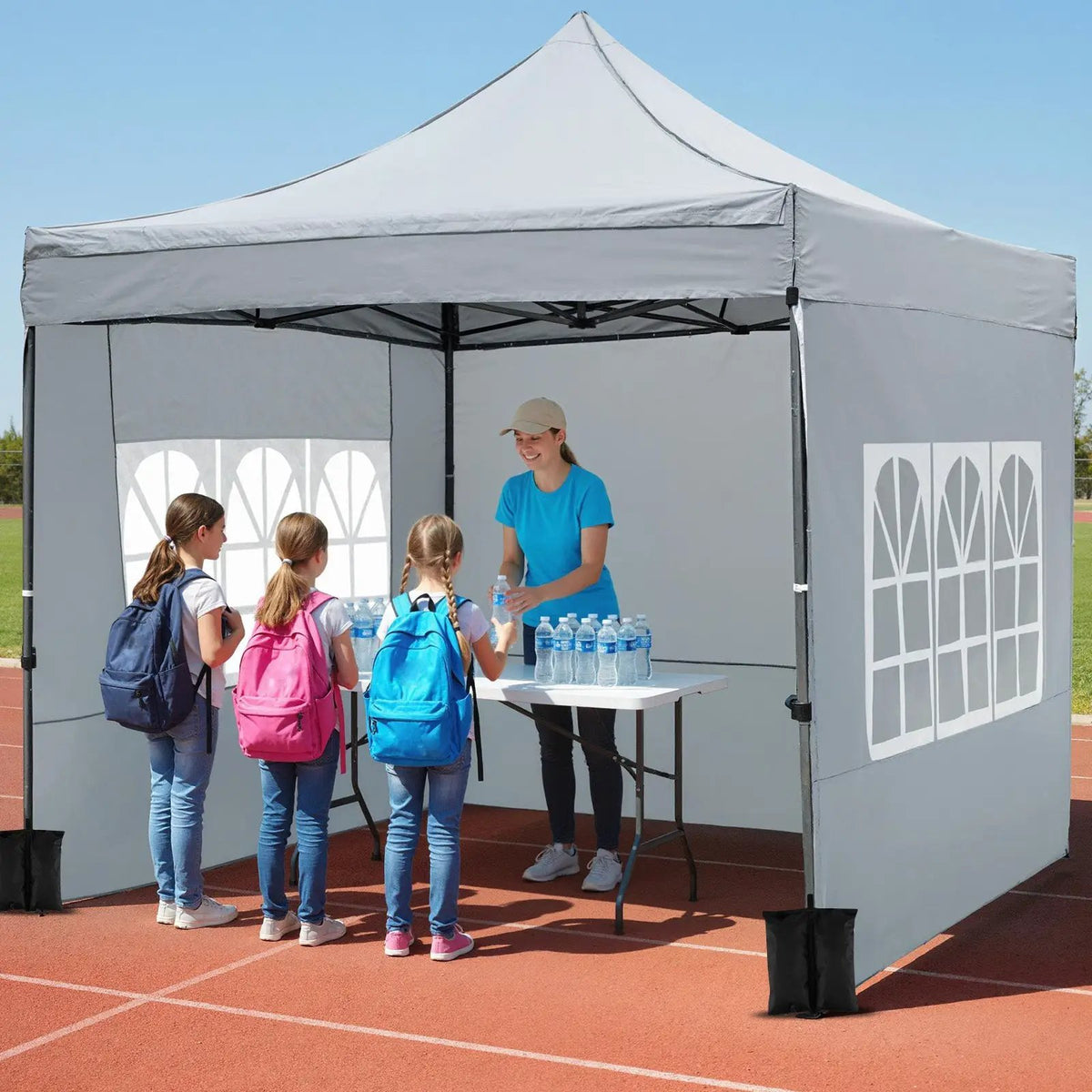 10 x 10 FT Pop up Canopy Tent with Sidewalls and Awning for Party Picnic Event by DirectDeals