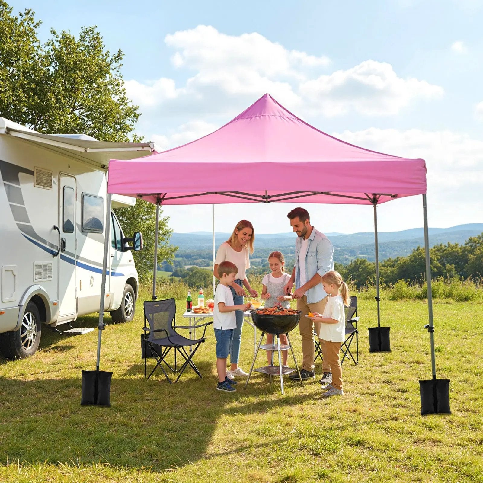 10 x 10 FT Pop up Canopy Tent with Sidewalls and Awning for Party Picnic Event by DirectDeals