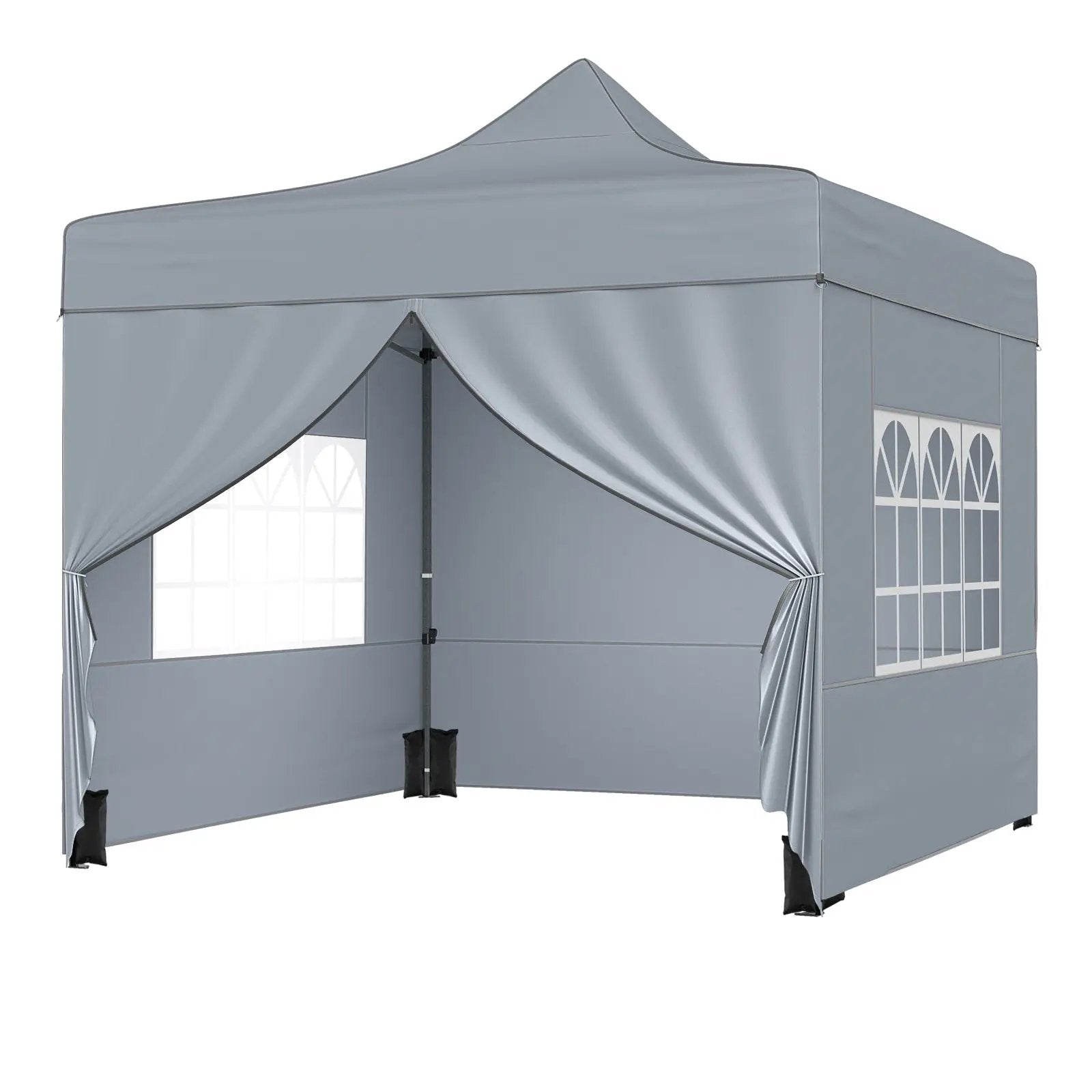 10 x 10 FT Pop up Canopy Tent with 4 Removable Sidewalls and Wheeled Bag by DirectDeals