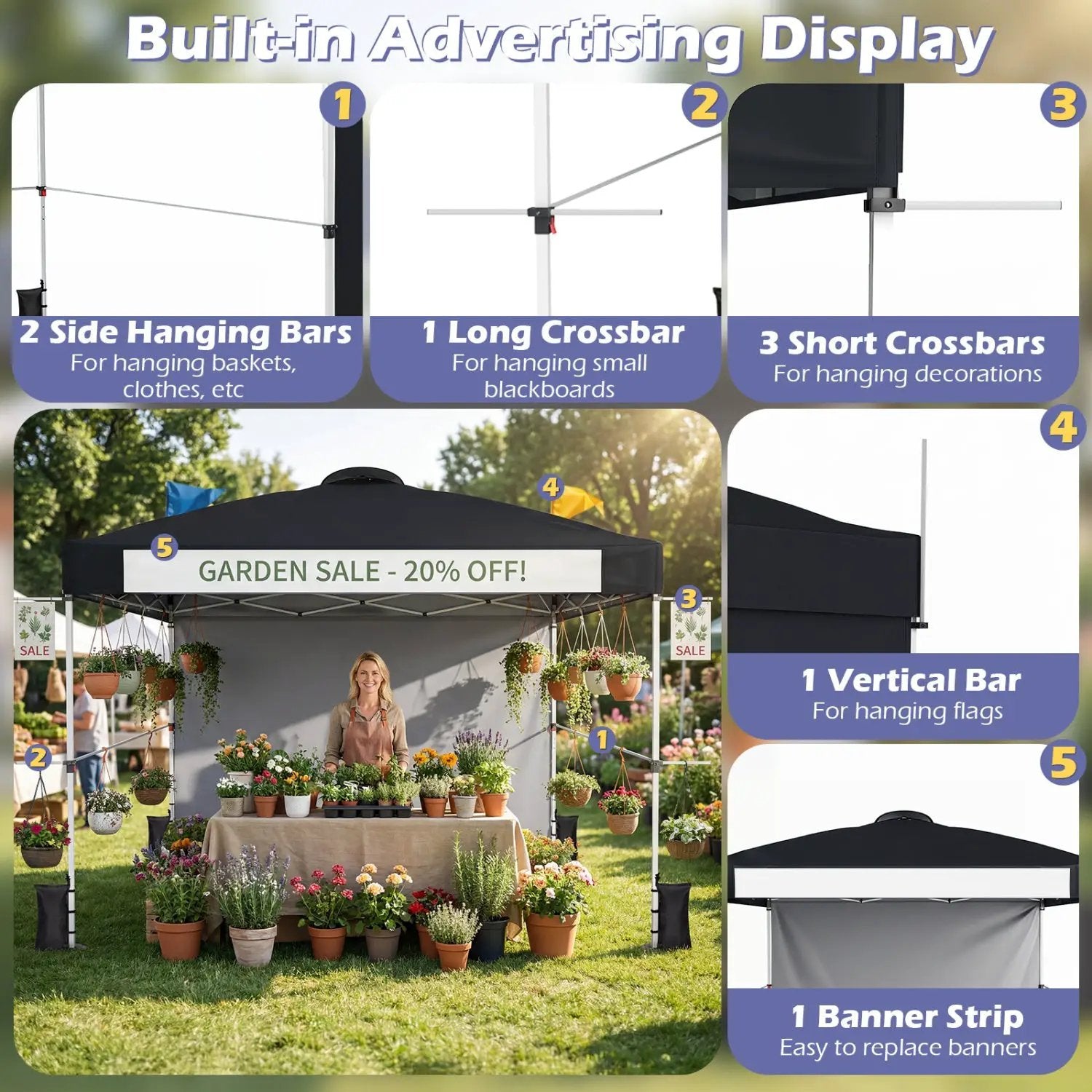 10x10 Pop-Up Canopy Tent with Roller Bag and Adjustable Height by DirectDeals