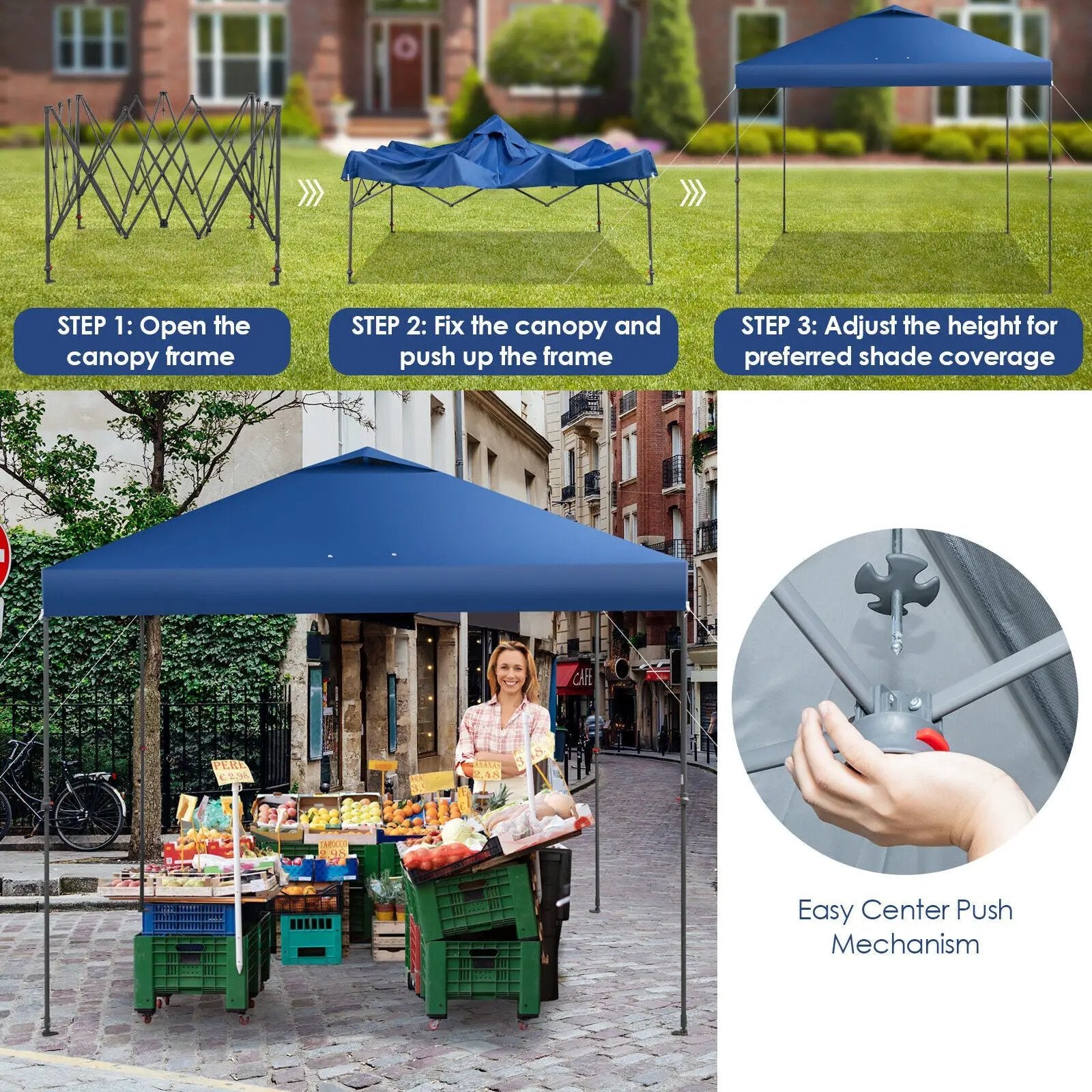 10 x 10 Feet Foldable Outdoor Instant Pop-up Canopy with Carry Bag by DirectDeals
