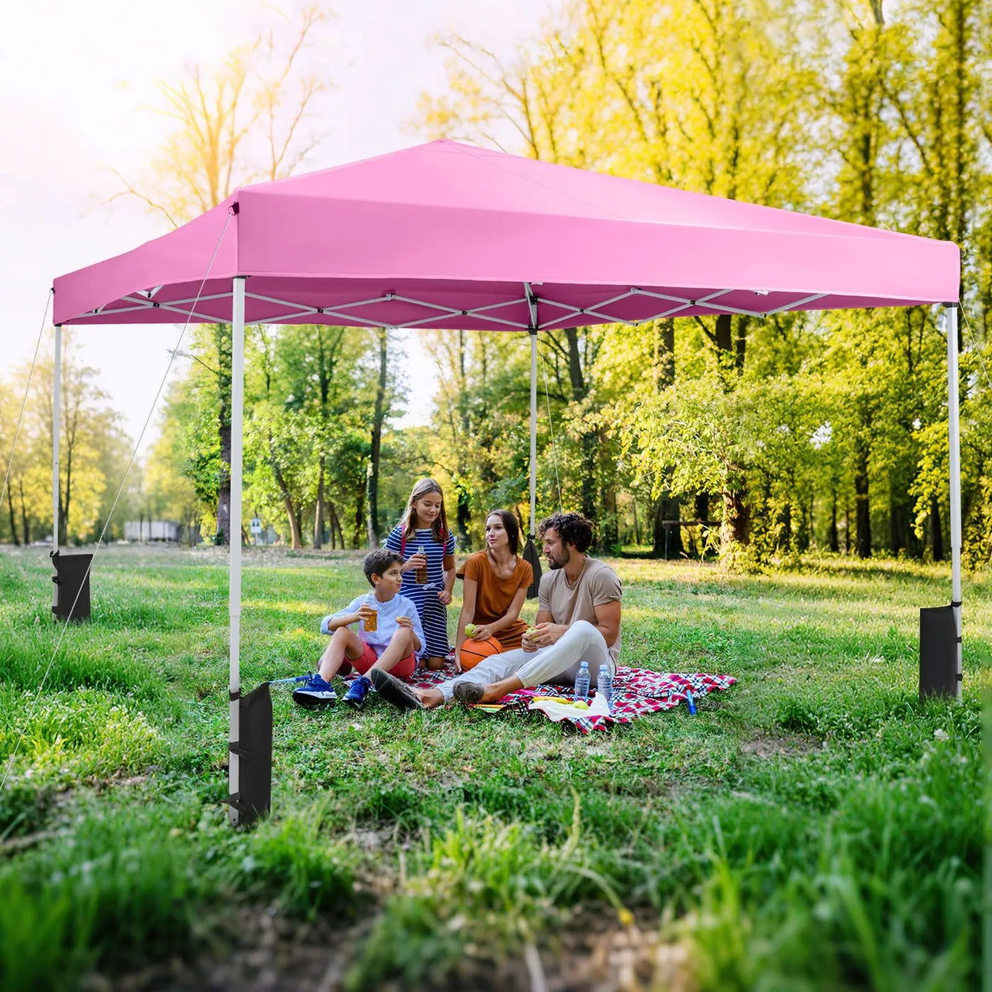 10 x 10 Feet Pop up Canopy Tent with Carrying Bag and 4 Sandbags by DirectDeals