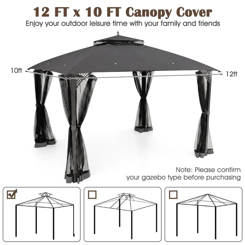 10' x 12' Gazebo Replacement Canopy Top with Air Vent by DirectDeals