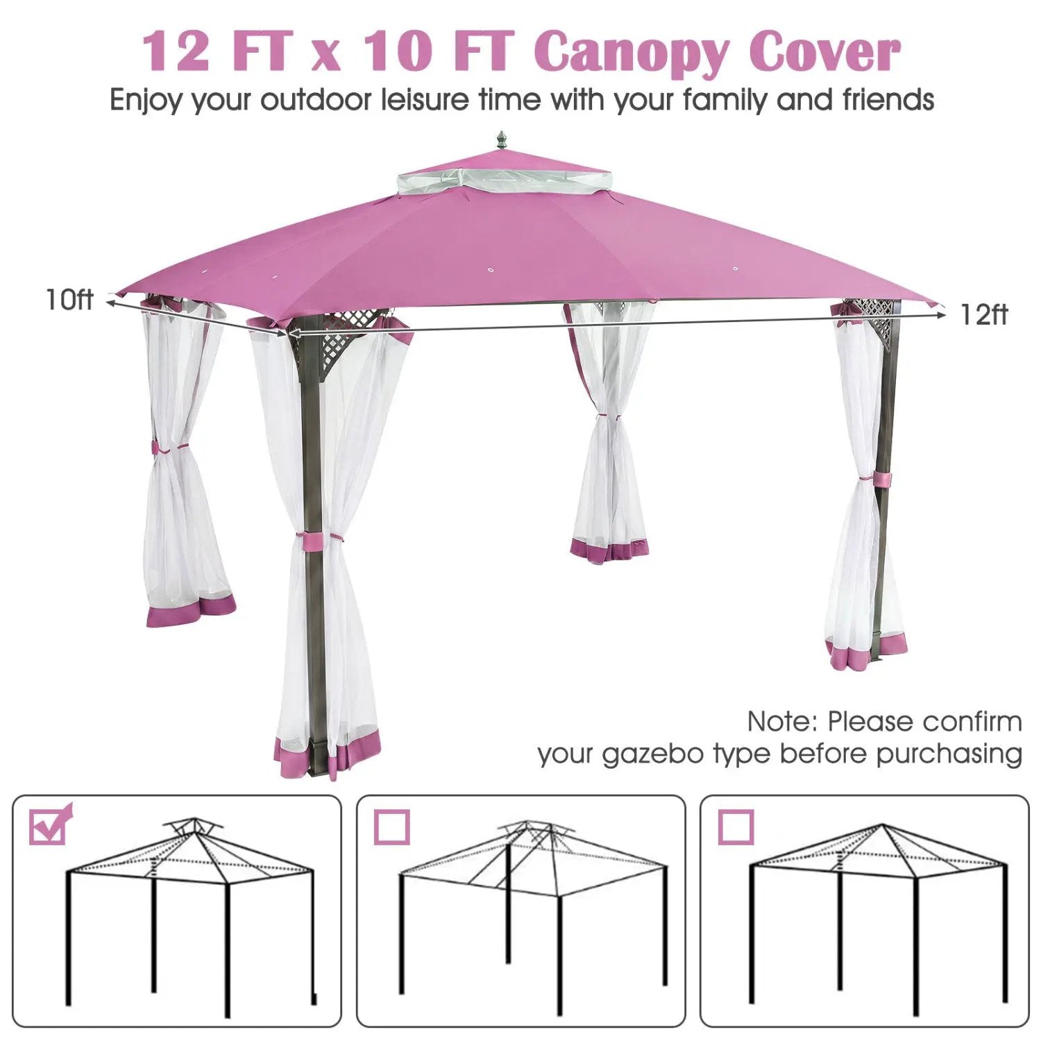 10' x 12' Gazebo Replacement Canopy Top with Air Vent by DirectDeals
