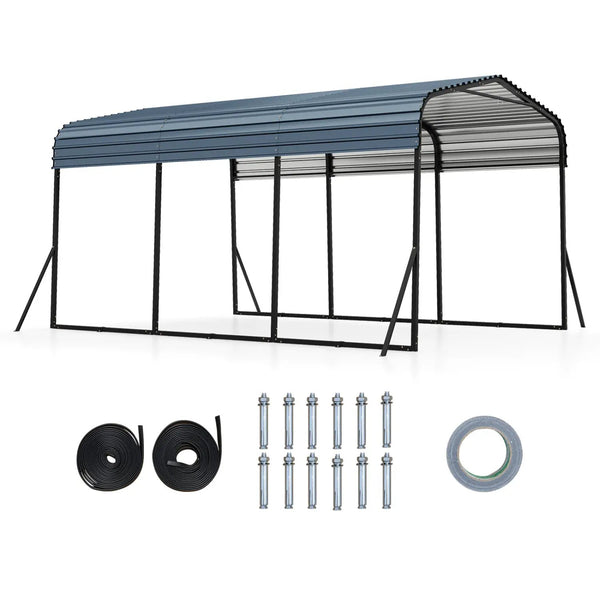 10 x 14.5 FT Heavy-Duty Carport Outdoor Galvanized Steel Garage Car Shelter with Leak-proof Roof