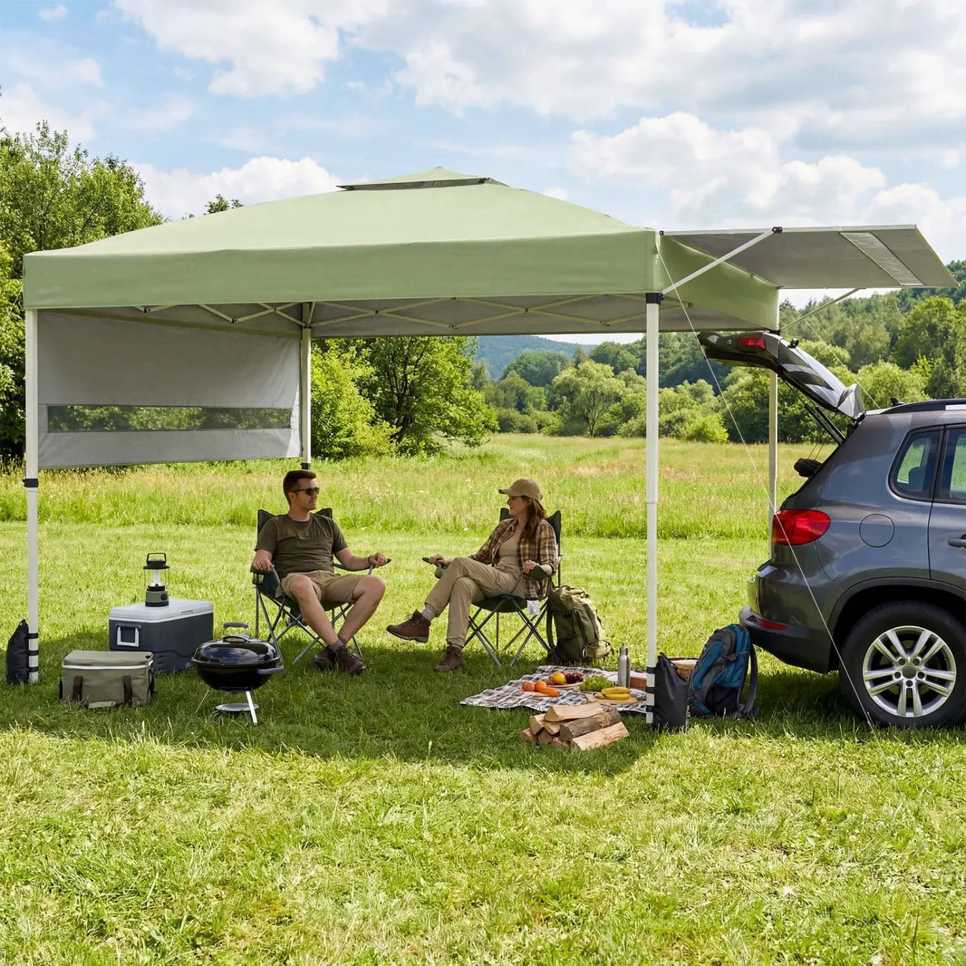10 x 17 Feet Pop Up Canopy Tent with Dual Adjustable Awnings by DirectDeals