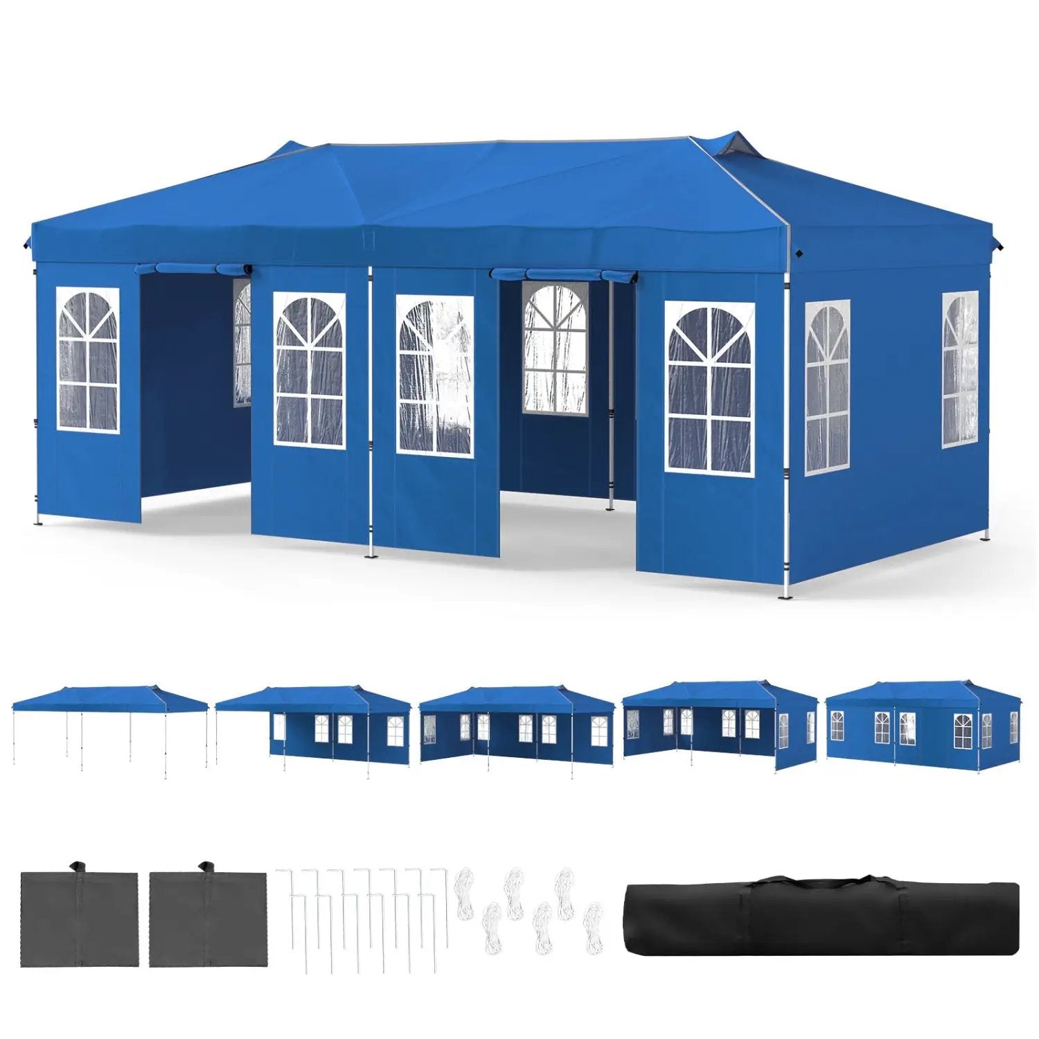 Pop Up Canopy Tent 10x20 FT with 6 Sidewalls by DirectDeals
