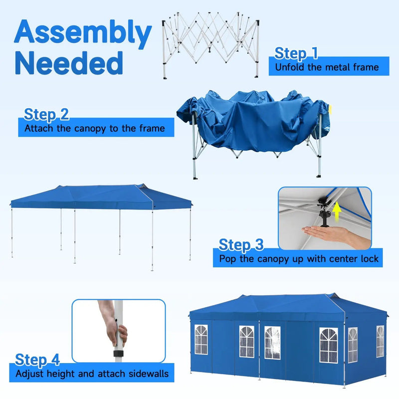 Pop Up Canopy Tent 10x20 FT with 6 Sidewalls by DirectDeals