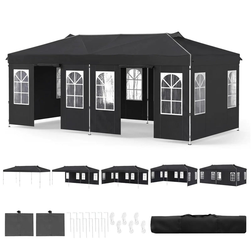 Pop Up Canopy Tent 10x20 FT with 6 Sidewalls by DirectDeals