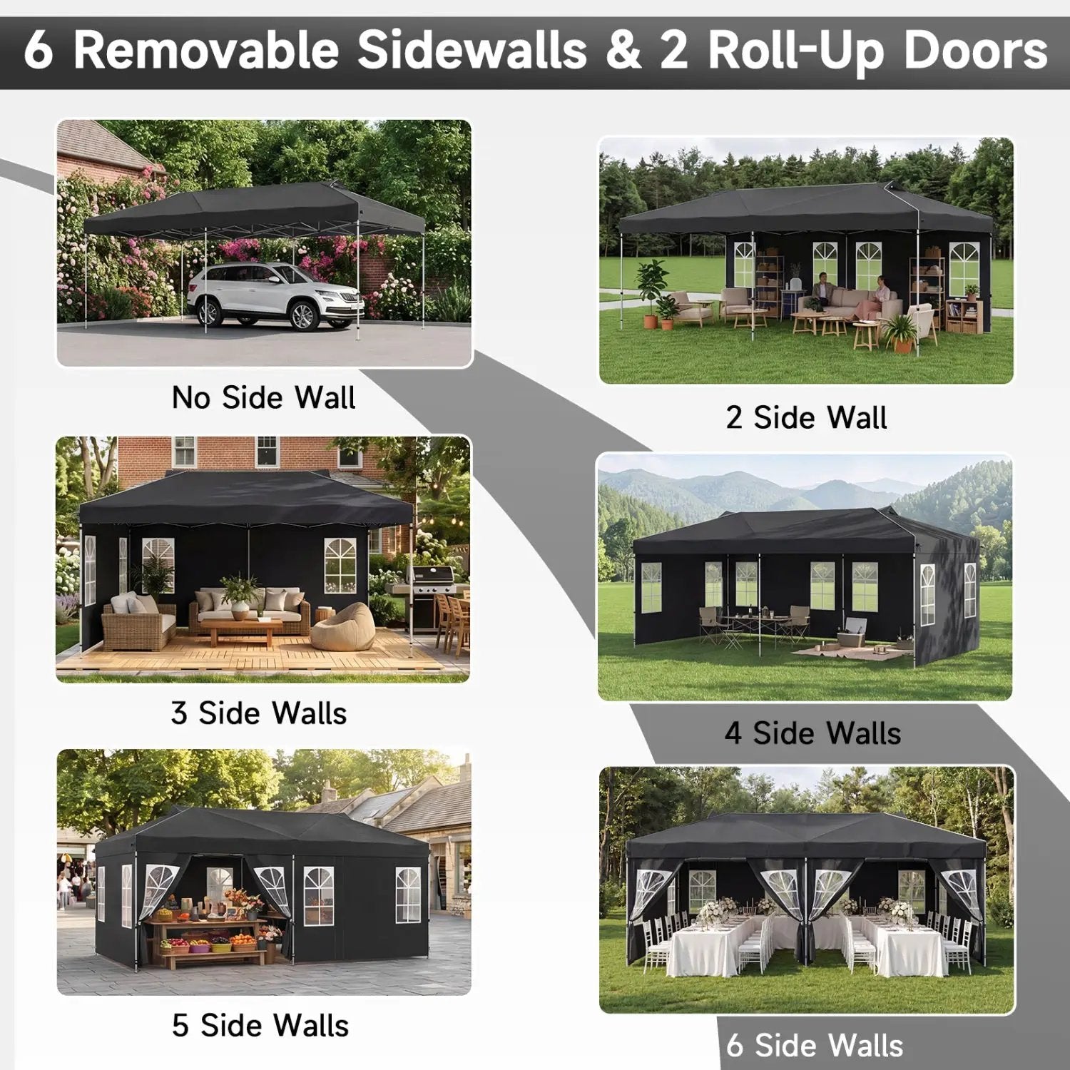 Pop Up Canopy Tent 10x20 FT with 6 Sidewalls by DirectDeals