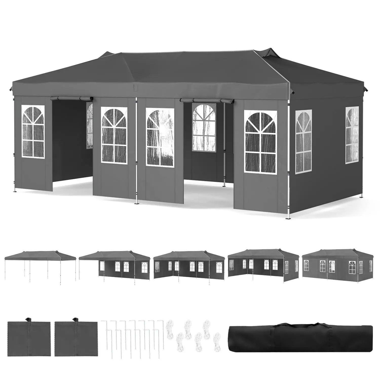 Pop Up Canopy Tent 10x20 FT with 6 Sidewalls by DirectDeals