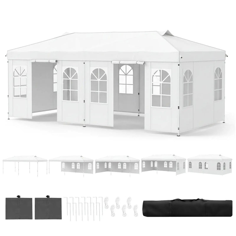 Pop Up Canopy Tent 10x20 FT with 6 Sidewalls by DirectDeals
