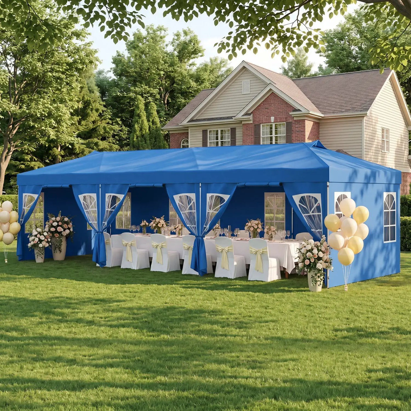Pop Up Canopy Tent 10x30 FT with 8 Sidewalls by DirectDeals
