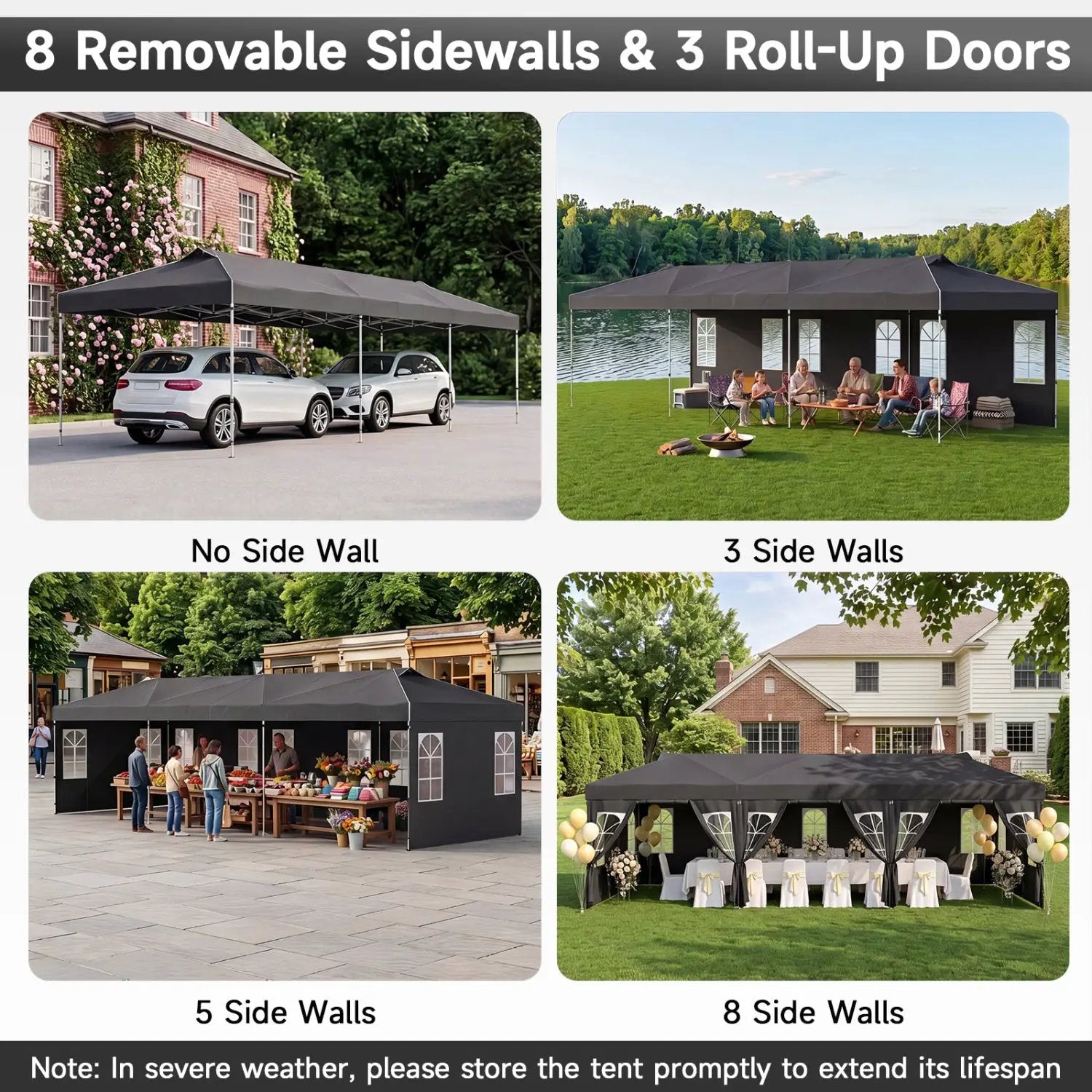 Pop Up Canopy Tent 10x30 FT with 8 Sidewalls by DirectDeals