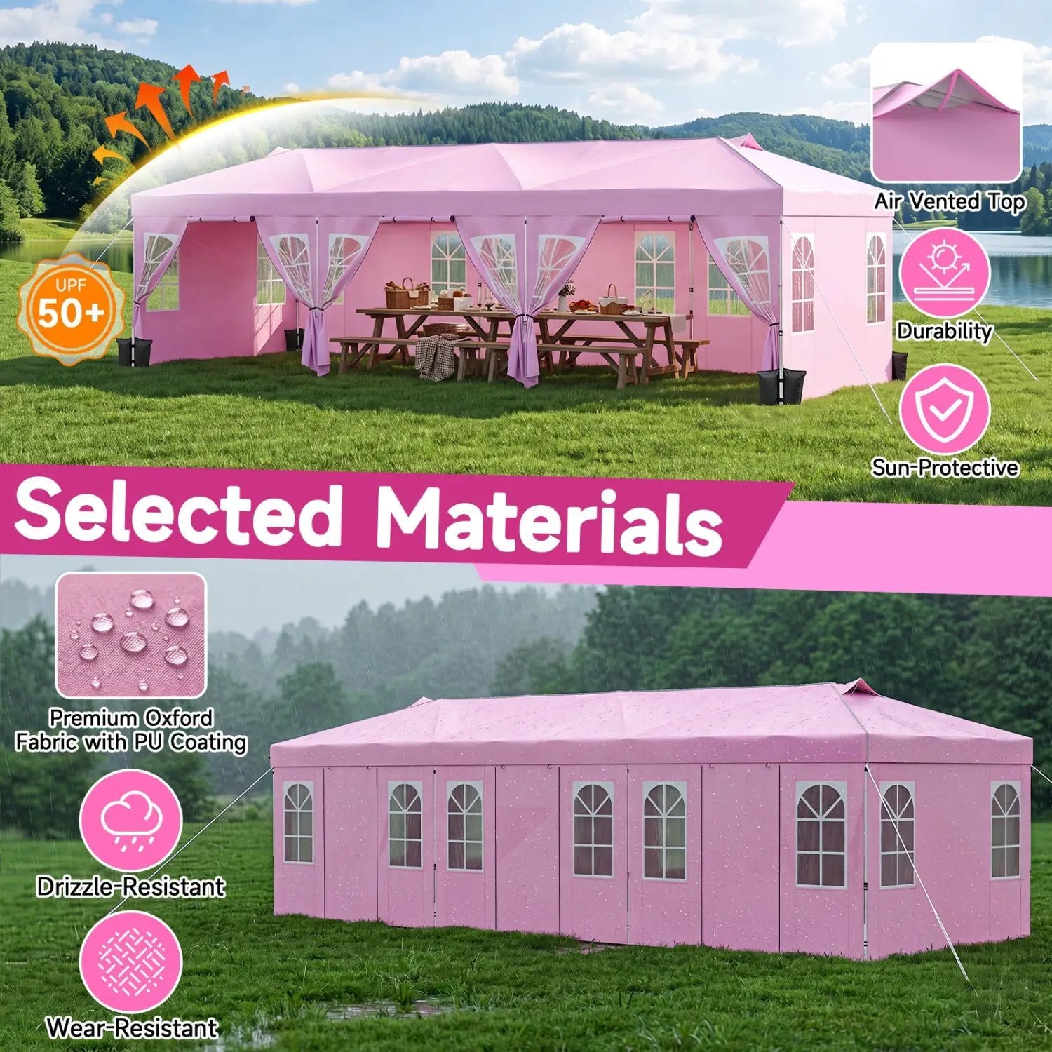 Pop Up Canopy Tent 10x30 FT with 8 Sidewalls by DirectDeals