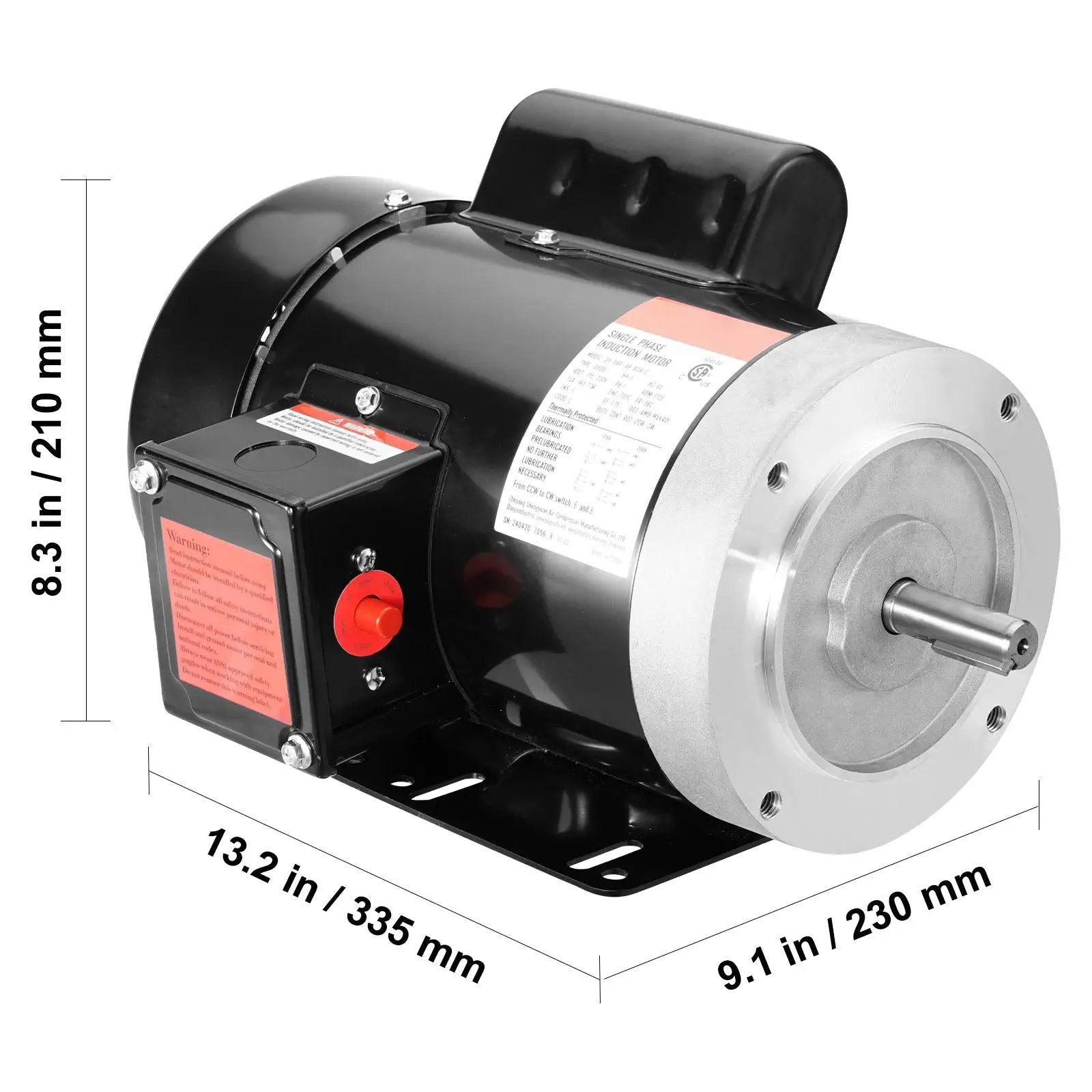 1HP Electric Motor 1725 RPM AC 115V/230V by HouseOfZazla