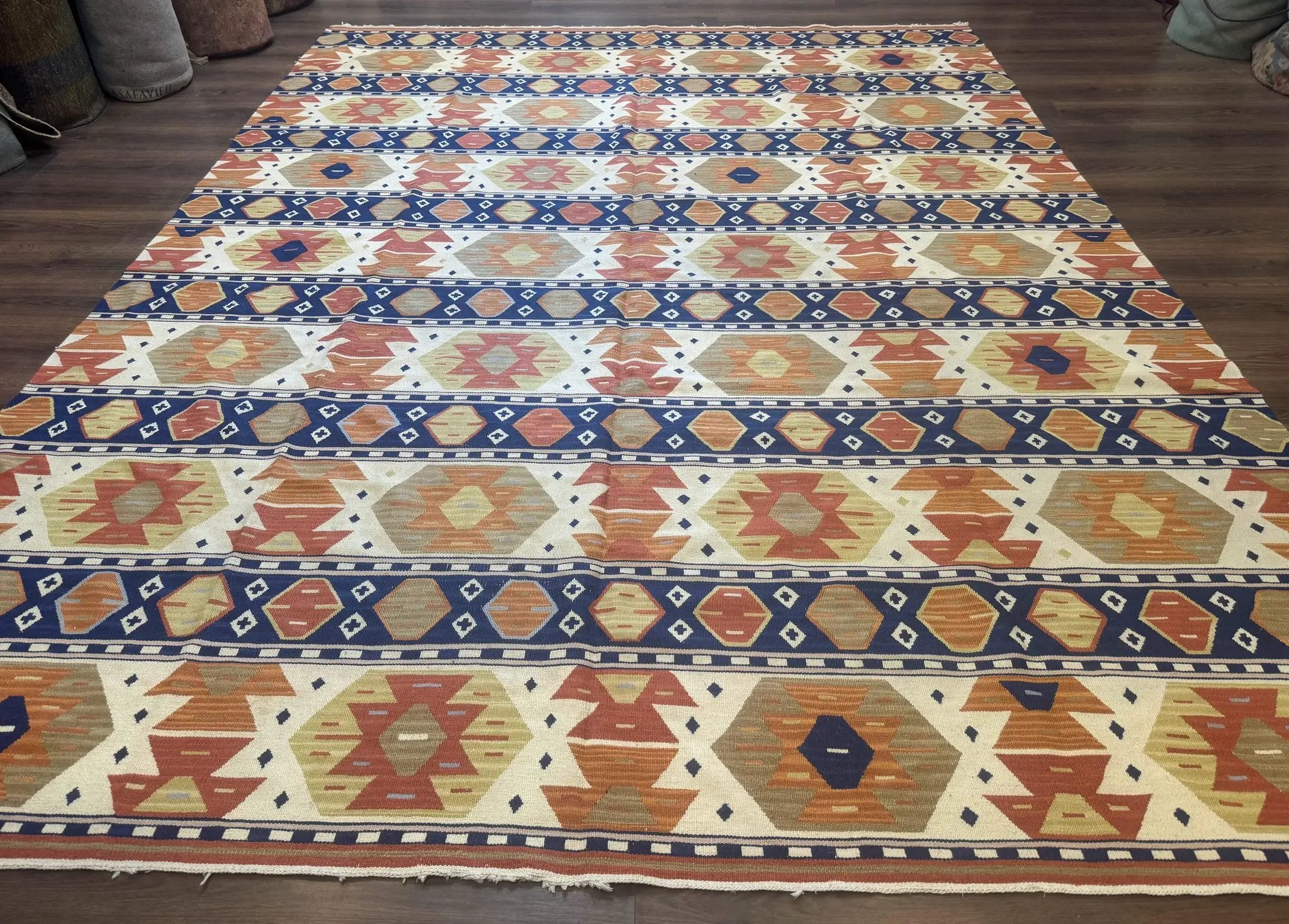 Turkish Kilim Rug 8x11, Handmade, Wool, Nourison Rug by Jewel Rugs