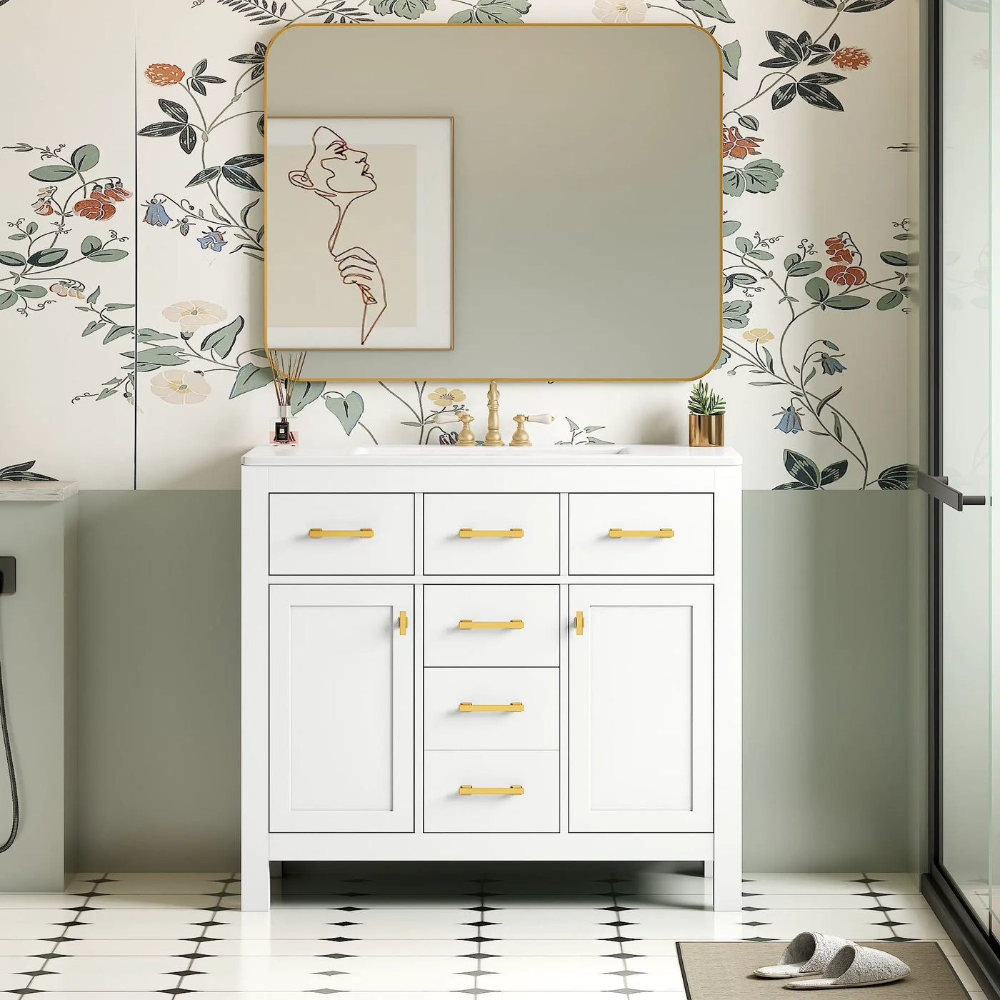 Bathroom Vanity With Sink Combo Set, Modern Bathroom Cabinet With 4 Drawers by Unique Piece Furniture