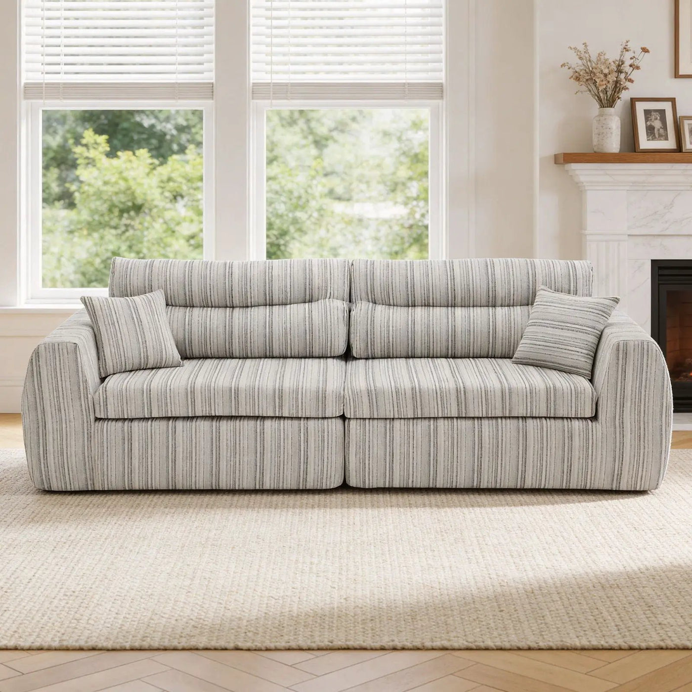 3 Seater, Couch With Throw Pillows For Living Room by HouseOfZazla