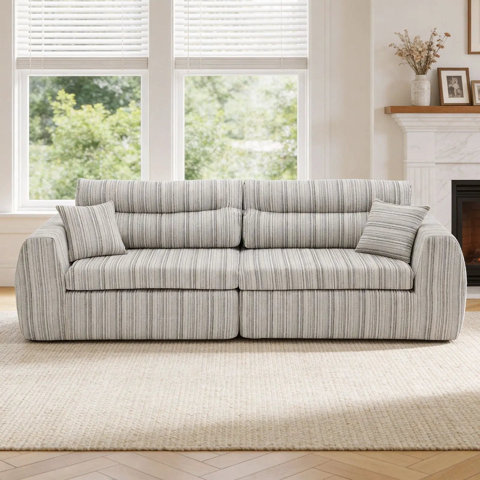 3 Seater, Couch With Throw Pillows For Living Room by Unique Piece Furniture