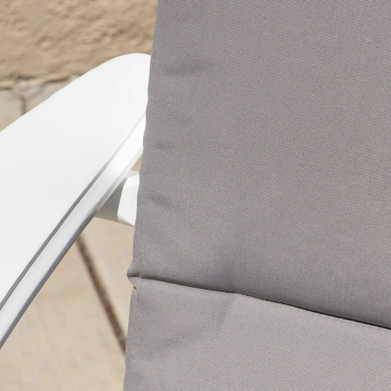 Outdoor Adirondack Chair Cushion With Water Resistant Fabric And Ties - Gray by HouseOfZazla